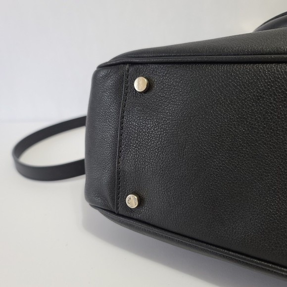 Kate Spade New York Primrose Hill Goldie Bow Satchel Black Leather Handbag Purse - Picture 8 of 16